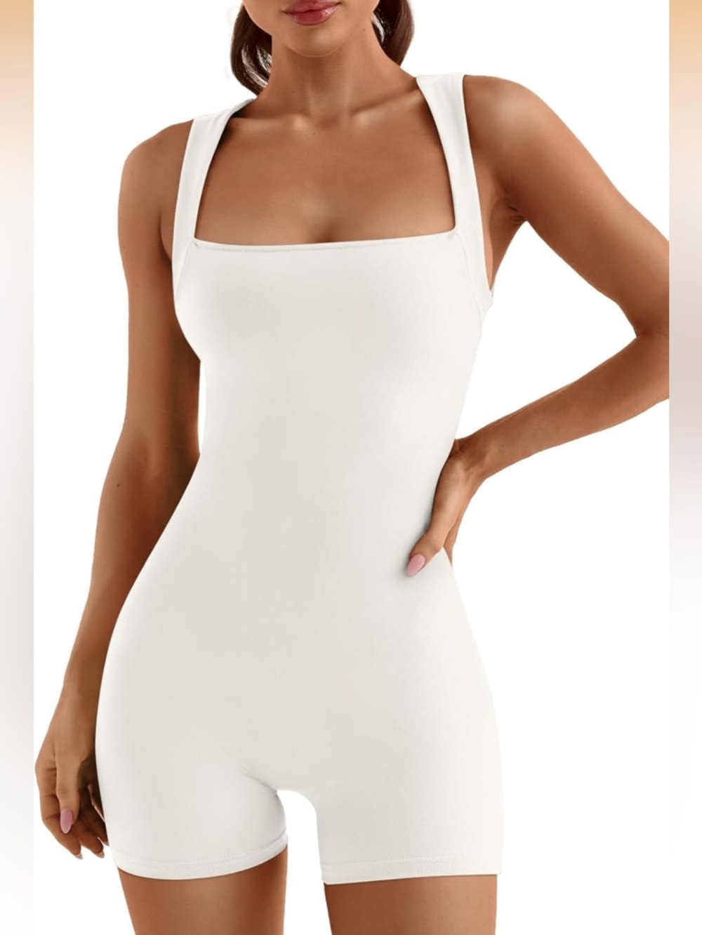 White Jumpsuit/Bodysuit - Athletic wear